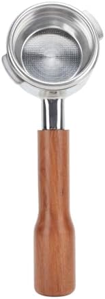 58mm Bottomless Portafilter with 2 Ears, Solid Wood Handle and Stainless Steel Filter Basket for NOWWA Coffee Machine, Detachable Design for Easy Cleaning and Better Espresso (Style 1) by Unknown