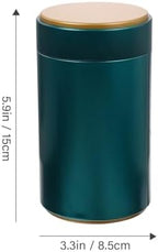 4pcs Airtight Tinplate Tea Canisters with Lids, Small Loose Leaf Tea Storage Jars for Kitchen Pantry Organization, Food Storage Containers in Dark Green - Image 2