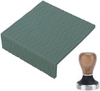 Coffee Tamper and Mat Silicone Durable Kitchen Set for Home Brewing Experience 58mm Walnut Stainless Steel 2 Pieces (Green) - Image 2