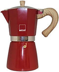Gnali & Zani Venezia Espresso Maker, Red, for 6 Cups, All Types of Cookers Including Induction, Aluminium Espresso Maker, Handles Made of Soft Touch Plastic in Wood Look, Camping Coffee Maker by Gnali+%26+Zani