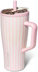 BrüMate Era Flip 30oz Tumbler with 100% Leakproof Covered Straw Lid | Hygienic Straw | Insulated Stainless Steel Water Bottle with Handle | Cup Holder Friendly | BPA-Free (Strawberries & Cream) by Br%C3%BCMate