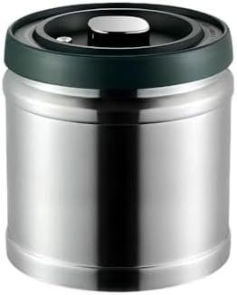 Vacuum Sealed Coffee Canister, 304 Stainless Steel, Airtight Press Type Lid, for Coffee Beans, Tea, Nuts (Silver, 1600, Milliliters) by SHAREZEVERMUZE