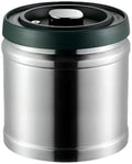 Vacuum Sealed Coffee Canister, 304 Stainless Steel, Airtight Press Type Lid, for Coffee Beans, Tea, Nuts (Silver, 1600, Milliliters) by SHAREZEVERMUZE