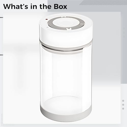 32.12 oz / 950 mL Electric Vacuum Sealing Jar, Coffee Bean Vacuum Canister, Food-Safe Glass Food Storage Container with Type-C Charging, Auto Air Pumping for Kitchen Organization - Image 5