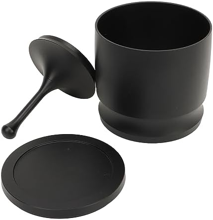 Blind Shaker 58mm 58mm Aluminum Alloy Coffee Dosing Cup with Lid Flying Coffee Powder Picker for Grinder Grey Making Supplies (Black) - Image 6