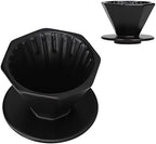 Coffee Dripper Ceramic Convenient Reliable Exquisite Portable Size Simple Design Pour Over Coffee Dripper(Black) - Image 7