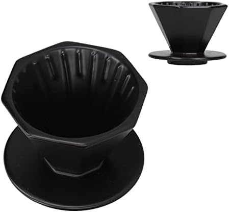 Coffee Dripper Ceramic Convenient Reliable Exquisite Portable Size Simple Design Pour Over Coffee Dripper(Black) - Image 7