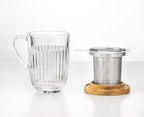 La Rochere Glass Tea Infuser Cup w/Filter - Tea Cup w/Infuser & Lid Set - Image 2