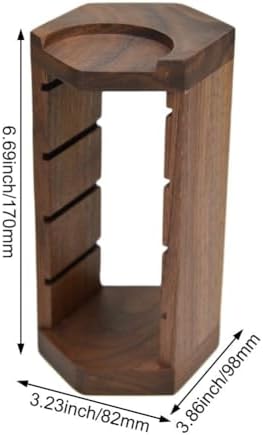 Wooden 58mm Portafilter Stand Holder - 3 in 1 Espresso Basket Organizer Rack for Coffee Baskets, Portafilters & Puck Screens, Grade Coffee Station Accessories with Non-Slip Base - Image 5