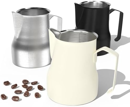 350/500ml Stainless Steel Milk Frothing Pitcher Coffee Barista Frother Pitcher Espresso Steaming Frother Latte Cup Milk Jug(black 500ml) - Image 3
