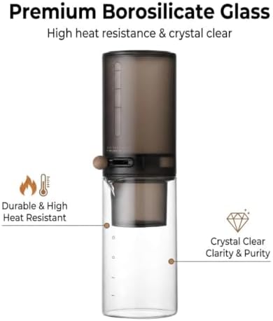 Cold Brew Coffee Maker, Japanese Ice Drip Tower, 400ml Borosilicate Glass - Image 4