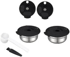 Reusable Pod,Silicone Cap Lid Stainless Steel Refill Coffee Capsule，Compatible With Bosch.,Compatible With Tassimo，with 60/180/ 200 /220ml(Steel 60 180 200 220,Without tamper) by Unknown