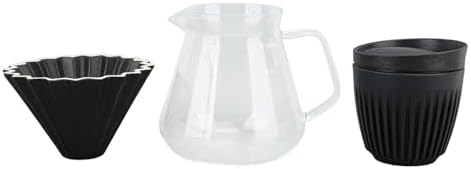 Pour Over Coffee Dripper Stand Multipurpose Double Layer Coffee Dripper Station with Glass Coffee Pot Black Coffee Cup Filter Cup for Coffee Making - Image 3