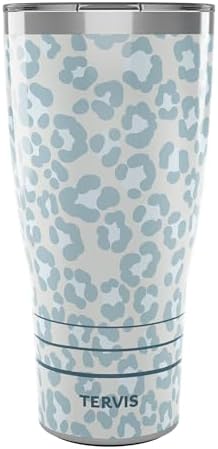Tervis Traveler Lapis Leopard Animal Print Triple Walled Insulated Tumbler Travel Cup Keeps Drinks Cold & Hot, 30oz, Stainless Steel by TervisTumblerCompany