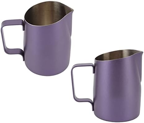 Stainless Steel Purple Milk Frother Cup Professional Frothing Pitcher for Coffee Shop, 8.0oz (450ML) - Image 4