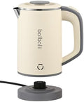 Portable Electric Kettle, 24oz Mini Travel Kettle for Camping & Office, 600W Fast Boiling, Compact Personal Small Kettle with Auto Shut-Off, Stainless Steel Interior, Beige by Boilforme