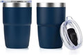 Zenbo 8 oz Stackable Espresso/Coffee Cups with Magnetic Lid, Ceramic-Lined by Zenbo