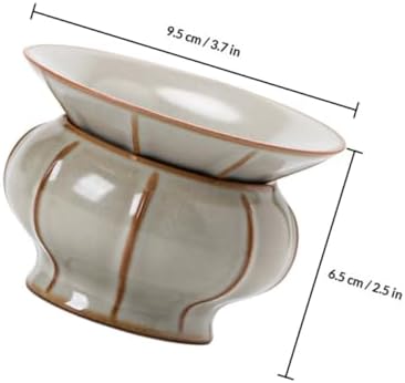 COHEALI Ceramic Tea Strainer with Holder Ru Kiln Porcelain Filter Fine Mesh Infuser for Loose Leaf Tea Brewing Beige - Image 2