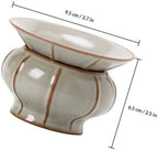 COHEALI Ceramic Tea Strainer with Holder Ru Kiln Porcelain Filter Fine Mesh Infuser for Loose Leaf Tea Brewing Beige - Image 2