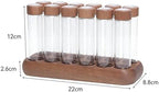 12 Pieces Coffee Bean Storage Tube Single Dose Organization Airtight Glass Container with Wooden Stand Dustproof Suitable for Coffee, 12 Long - Image 3