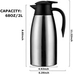 6 sets 70 oz Thermal Coffee Carafe for keeping hot, Carafe for hot liquid, Airpot Insulated Stainless Steel Vacuum Thermal Pot for Coffee, Hot Water,Keep Hot 12 Hours (4silver) - Image 5