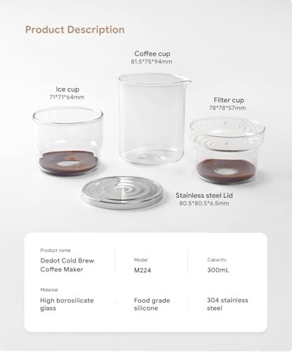RECAFIMIL 2-in-1 Cold Brew Dripper Cold Brew Coffee Maker,Ice Drip Coffee Maker 300ml - Coffee maker for cold brewed coffee and tea, coffee maker for cold extraction - Image 5