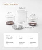 RECAFIMIL 2-in-1 Cold Brew Dripper Cold Brew Coffee Maker,Ice Drip Coffee Maker 300ml - Coffee maker for cold brewed coffee and tea, coffee maker for cold extraction - Image 5