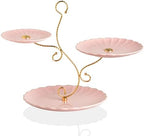 Sweejar 3 Tier Ceramic Cake Stand Wedding, Dessert Cupcake Stand for Tea Party Serving Platter (Milk Pink) by Sweejarco1949