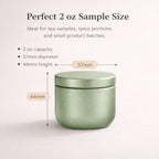 50 Pack 2 oz Round Tea Sample Tins with Lids, Odor-Resistant Tinplate Small Batch Storage Containers, Three Colors Available, for Tea, Coffee, Spices, Herbs (Matte Olive Green) - Image 6