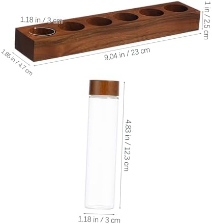 Cabilock Coffee Bean Storage Tubes with Wooden Stand, Glass Set - Image 2