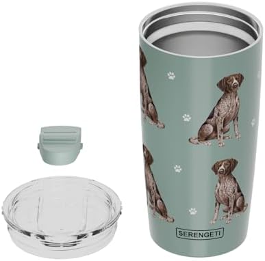 SERENGETI German Shorthaired Pointer Tumbler 20 Oz. Stainless Steel, Vacuum Insulated Tumbler with Spill Proof Lid - 3D Print - Insulated Travel mug for Hot or Cold Drinks - Image 3