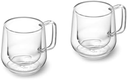 La Cafetière 2pc Siena Double-Walled Espresso Glasses Set, 1ml Insulated Coffee Cups with Handle for Barista Espresso, Stackable and Lightweight - Image 3