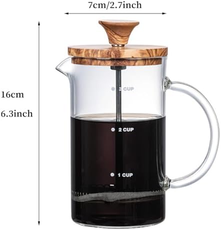 French Press Coffee Maker Espresso Coffee Maker Thickened Borosilicate Coffee Pot With 3 Stainless Steel Filter Screens Cold Brew Coffee Maker For Travel, Home(/Brown,400ml) - Image 7