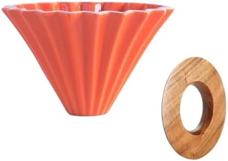 Ceramic Hand Brewing Coffee Dripper Pour Over Maker Handmade Origami Filter Cup Flower Shape Funnel Drip Cafe(Color 1,3-4CUP) by Unknown