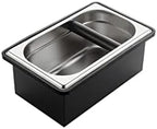 Coffee Knock Box, Stainless Steel Dump Bin Espresso Knock Box for Coffee Grounds with Removable Non-Slip Base Shock-Absorbent for Knocking Portafilter Filter Grinds (L) by Suwyaner