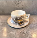SODEF Vintage Japanese Tea Cup and Saucer Set 6.8 fl oz Thin Porcelain Delicate Design for Coffee Tea Espresso refined Drinkware for Special Occasions and Everyday Use - Gray by Unknown