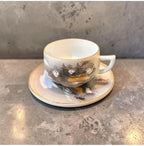 SODEF Vintage Japanese Tea Cup and Saucer Set 6.8 fl oz Thin Porcelain Delicate Design for Coffee Tea Espresso refined Drinkware for Special Occasions and Everyday Use - Gray by Unknown