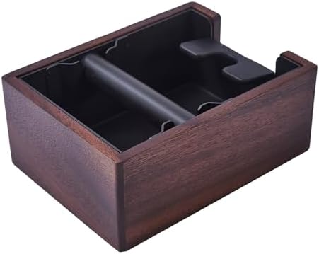 Wooden Espresso Knockout Box, 58mm Espresso Storage Box, Suitable For Storing 58mm Espresso Mashers, Dispensers, Natural Walnut Wood Masher Base (coffee) by KKAFFEELUX