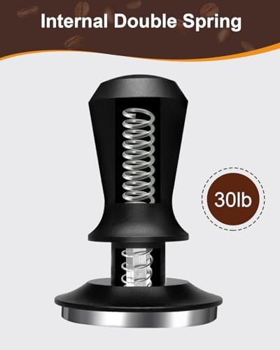 53.3mm Espresso Tamper, 30lbs Spring Loaded, Aluminum Handle, Ripple Base - Image 4