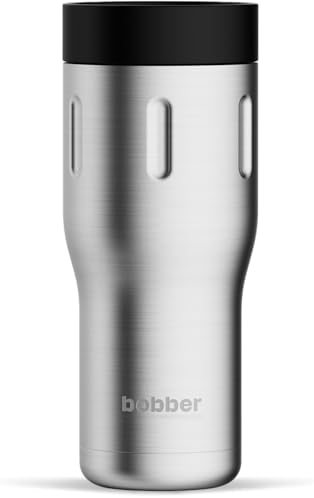 BOBBER - 16 Oz Vacuum Insulated Stainless Steel Portable Travel Coffee Mug With 100% Leakproof Locked Lid (Matte) by Bobber
