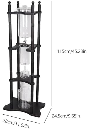 Cold Brew Maker Tower Iced Coffee Maker, Cold Brew Coffee Maker, 2500ml Vertical Japanese Style Glass Container and Wood Stand 25 Cups With Slow Drip Technology For Home Office Drip Coffee Maker - Image 7