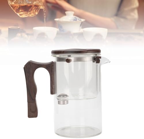 Glass Teapot with Fine Mesh Strainer Heatproof Borosilicate Body Wood Handle 750ml Transparent Loose Leaf Tea Pot for Hot or Cold Brew Dishwasher Safe - Image 5