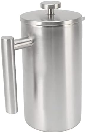 Portable Heatable French Press Coffee Maker, Dishwasher Safe, Double Wall Insulated, Proof Stainless Steel, 1L Capacity with for Delicious Hot Coffee and Loose Tea - Image 4
