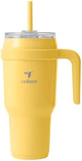 REDUCE 40 oz Stainless Steel Tumbler with Handle - Dual-Wall Vacuum Insulated Travel Mug, Sweat-Proof Lid & Reusable Straw - Keeps Drinks Cold for 24 Hrs, Fits Cupholders, Dishwasher Safe - Pineapple by Reduce