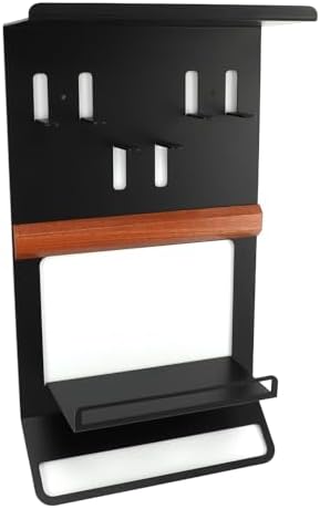 Coffee Portafilter Organizer Rack | Multifunctional Storage for Portafilters/Mugs/Tools | Iron & Composite Wood Wall Mount Holder - Image 7