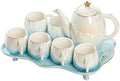 Water Pitcher Teapot Teacup Set Home Living Room Ceramic Hospitality Kettle Cup Tea Set Teacup Set Water Jug by Unknown
