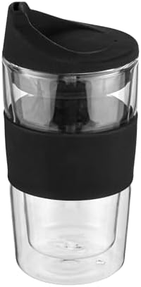 Restaurantware - Forma Professional 11.8 Ounce Insulated Travel Mugs, 10 Double Wall Coffee Mugs - Includes Lids And Sleeves, Reusable, Clear Borosilicate Glass Tumblers, Dishwashable, Microwavable by Restaurantware