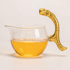 Glass Teapot Set with Infuser Semi Automatic Dragon Tea Set (Golden teapot) - Image 6