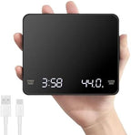 OBEST Mini Coffee Scale with Timer, Portable Kitchen Food Scale with Invisible Screen Rechargeable Digital Coffee Scale Espresso Scale with Timer 3kg/0.1g Precision Scale Classic Black by OBEST