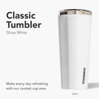 Corkcicle Insulated Tumbler with Sliding Lid, 16 oz, Gloss White - Image 2